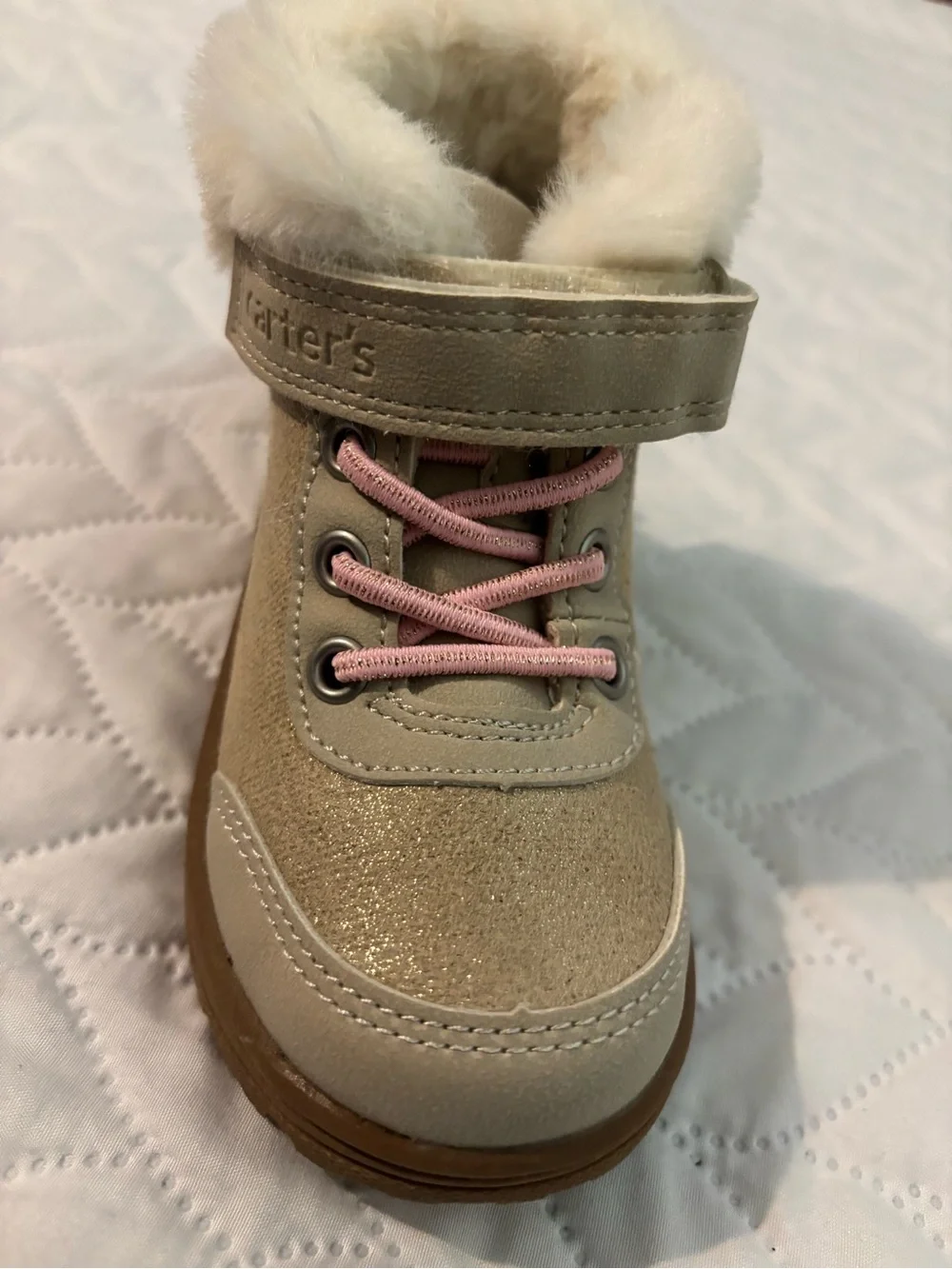 Carter's Pink Lace & Faux-Fur Trim Girls Cold-Weather Boots